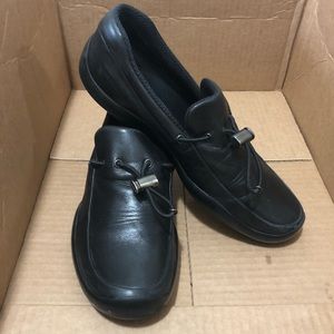 Prada Black leather casual slip ons